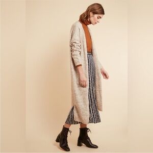 NWT FRNCH Paris Lamia Duster Cardigan in Beige, size S/M